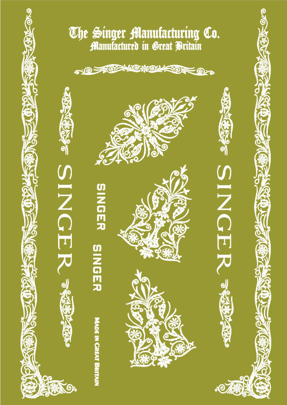 Model 99K 'Filigree' Sewing Machine Waterslide Decals