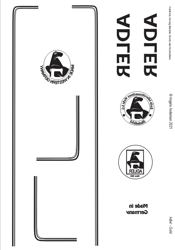 Adler 152 Sewing Machine waterslide decals