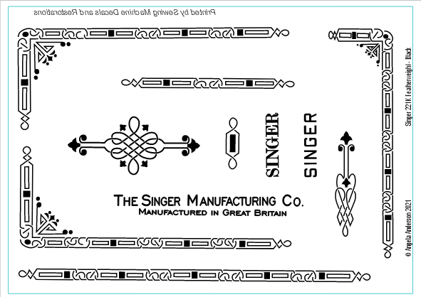 Model 221K Featherweight Sewing Machine Waterside Decal