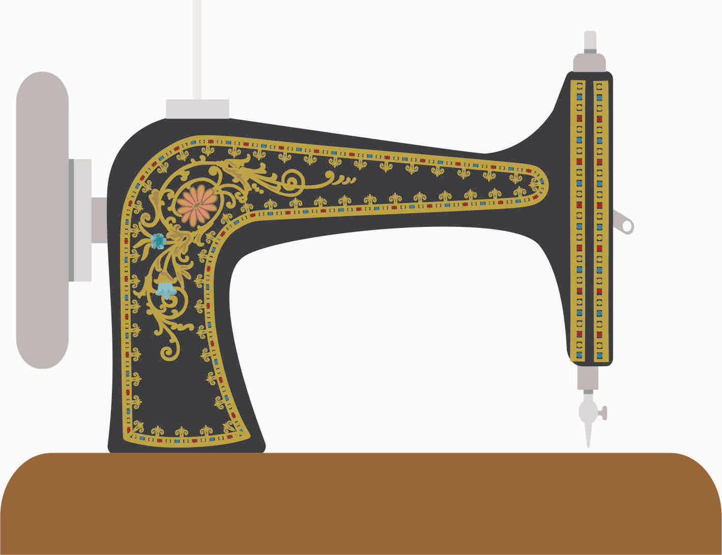 Husqvarna Freya VS Sewing Machine Waterslide Decals including wheel guard (v1)