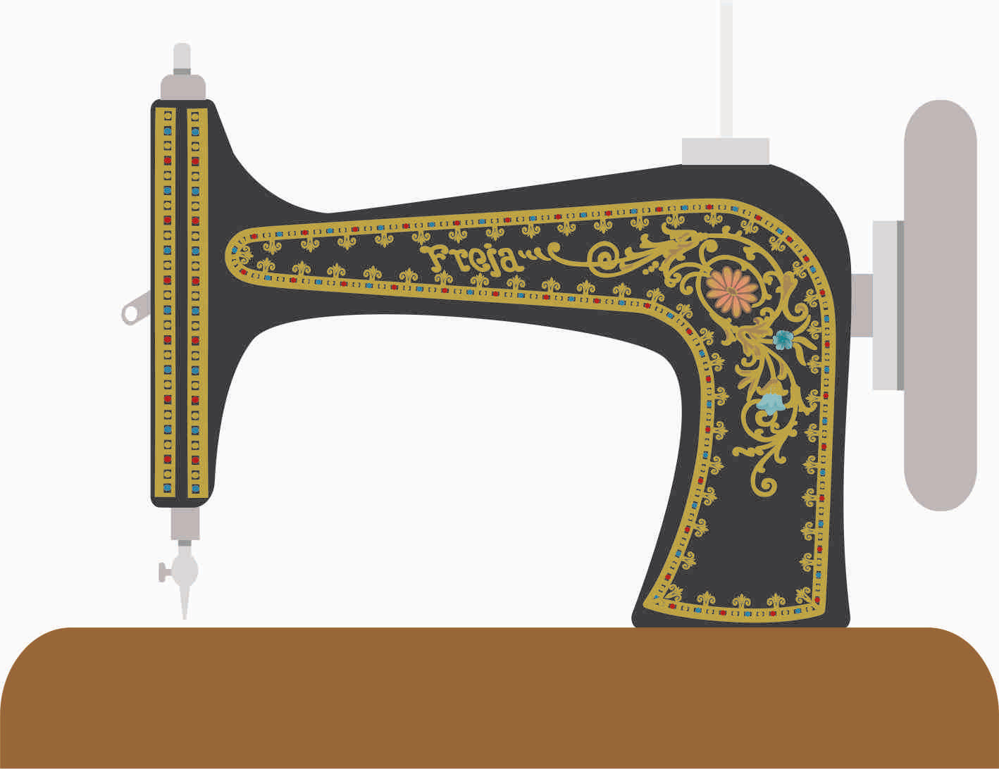 Husqvarna Freya VS Sewing Machine Waterslide Decals including wheel guard (v1)