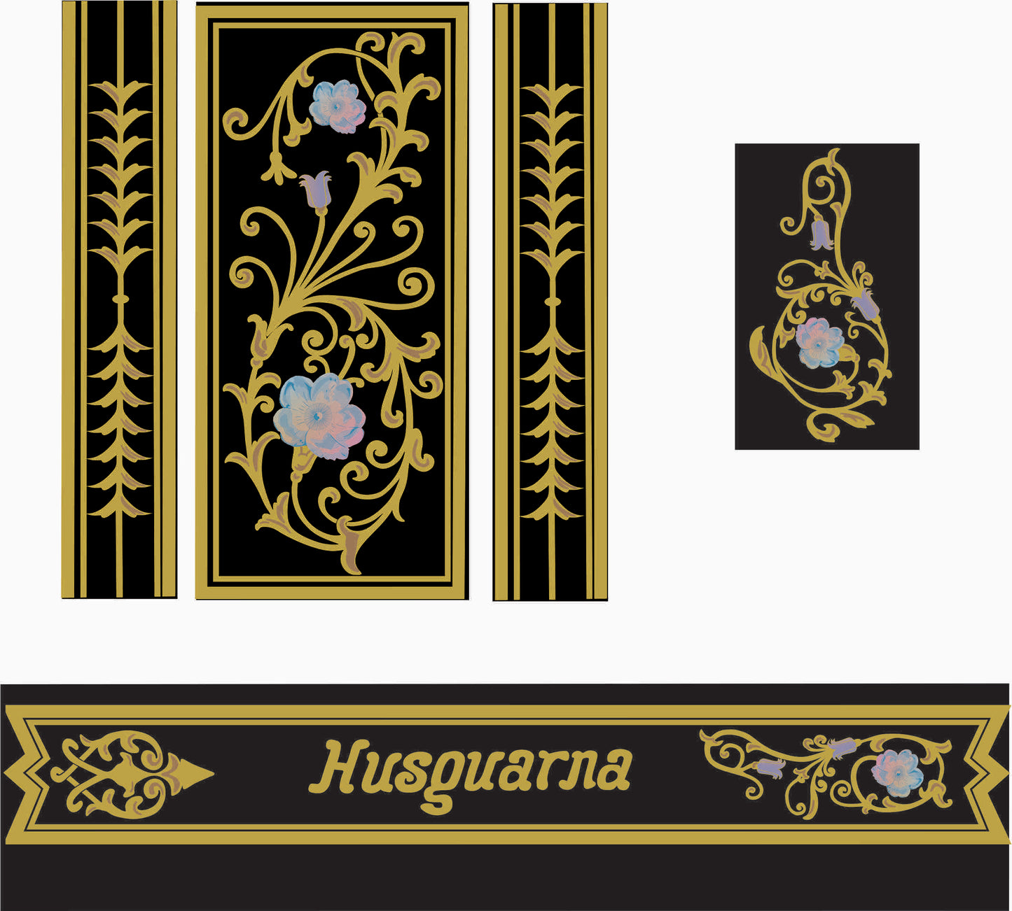 Husqvarna Freya VS Sewing Machine Waterslide decals including wheel guard (v2)