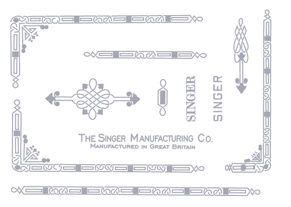 Model 221K Featherweight Sewing Machine Waterside Decal