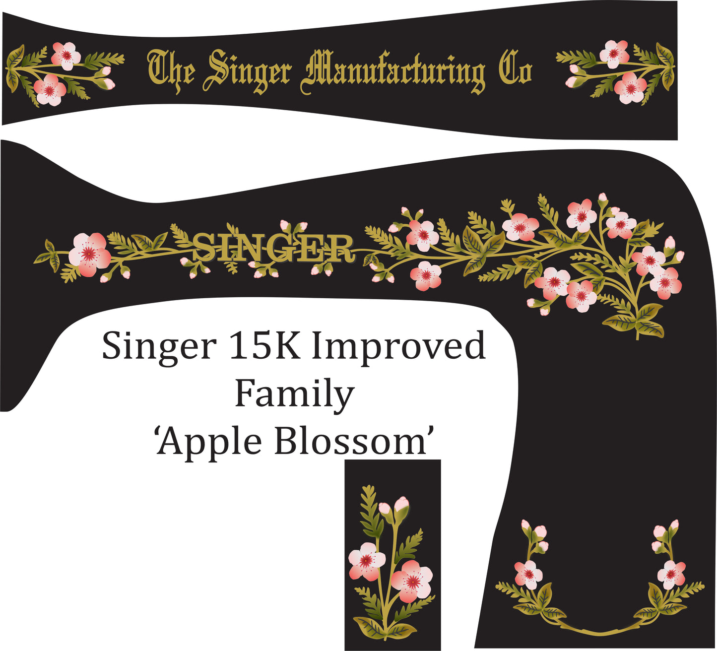 Model 15K Improved Family Fiddlebase 'Apple Blossom' waterslide decals