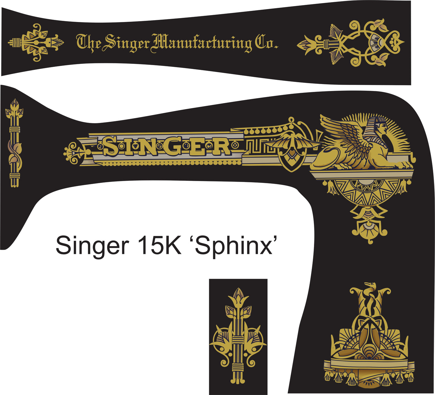 Model 15K 'Sphinx' Sewing Machine Waterslide Decals