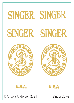 Model 20 Toy Sewing Machine waterslide decals