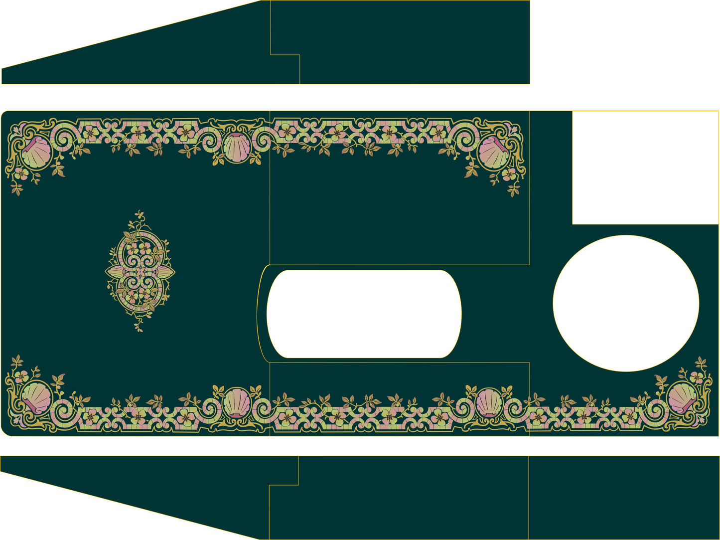 Custom Featherweight (221K) Tiffany Sewing Machine Waterslide Decals