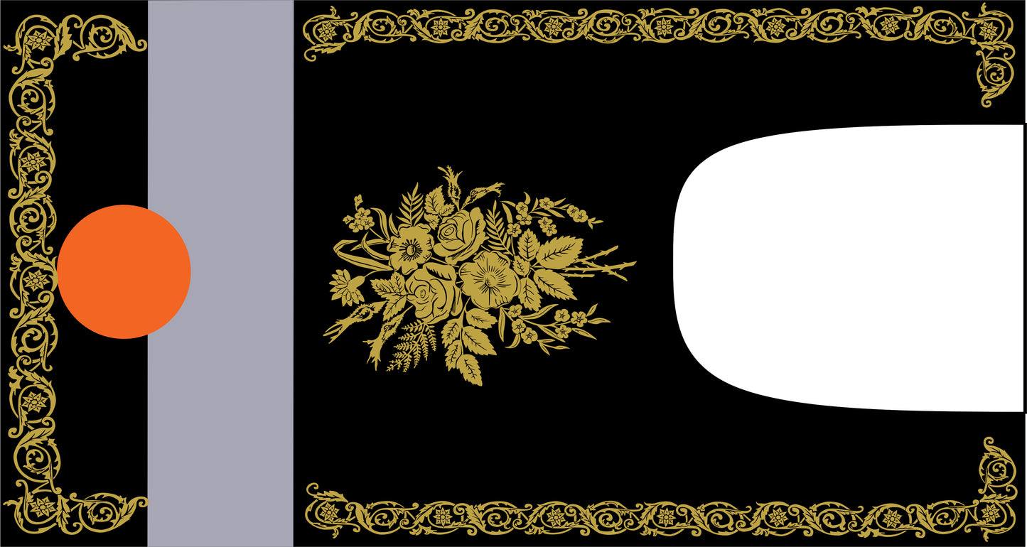 Model 28 or 128K 'Scrolls and Roses' Sewing Machine Waterslide Decals