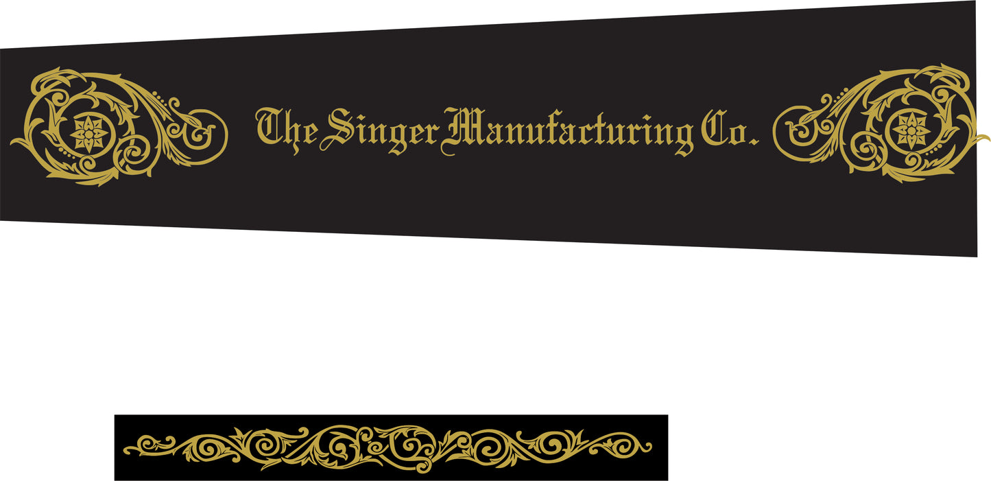 Model 28 or 128K 'Scrolls and Roses' Sewing Machine Waterslide Decals