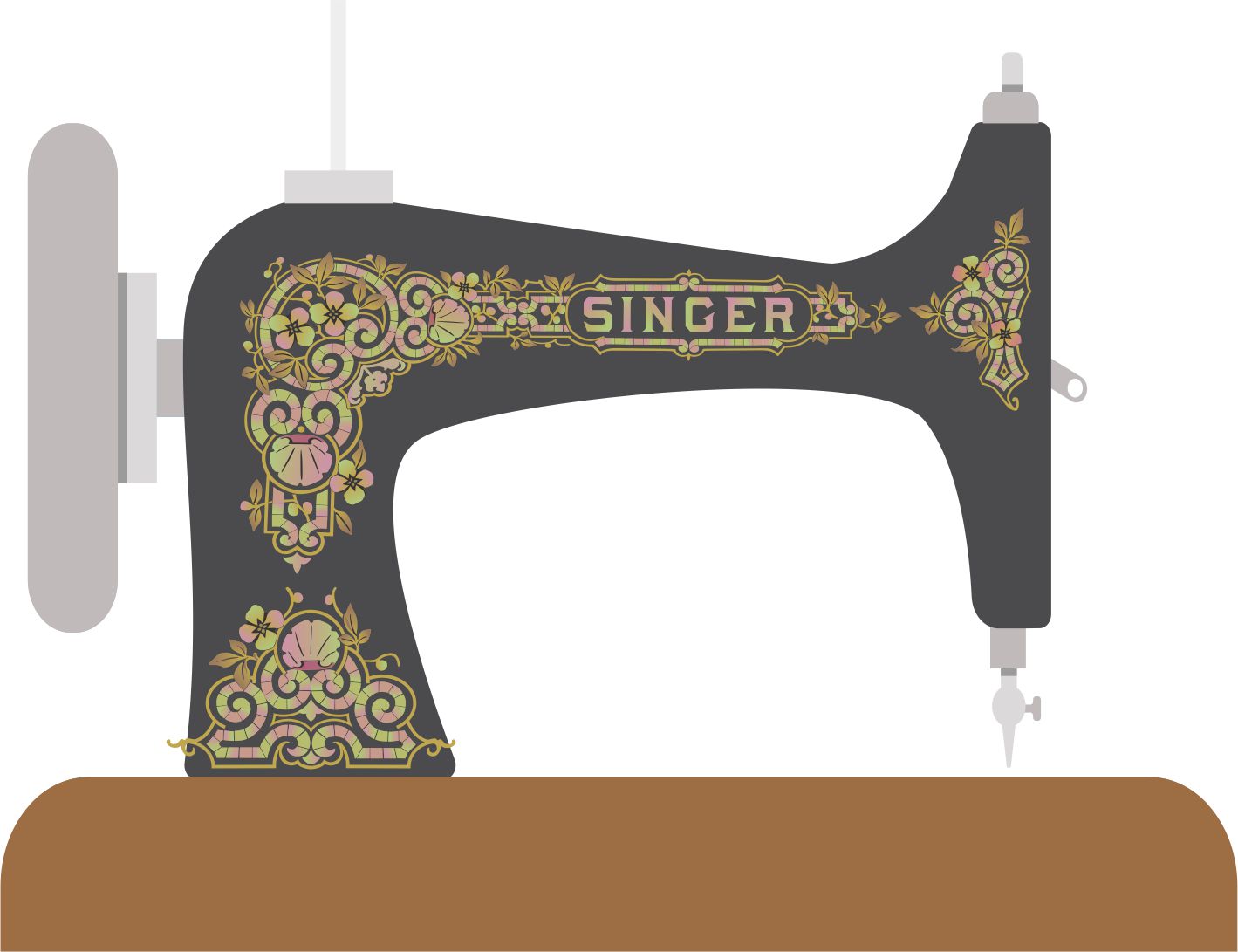 Model 28K or 128 'Tiffany' or 'Gingerbread' Sewing Machine Waterslide Decals