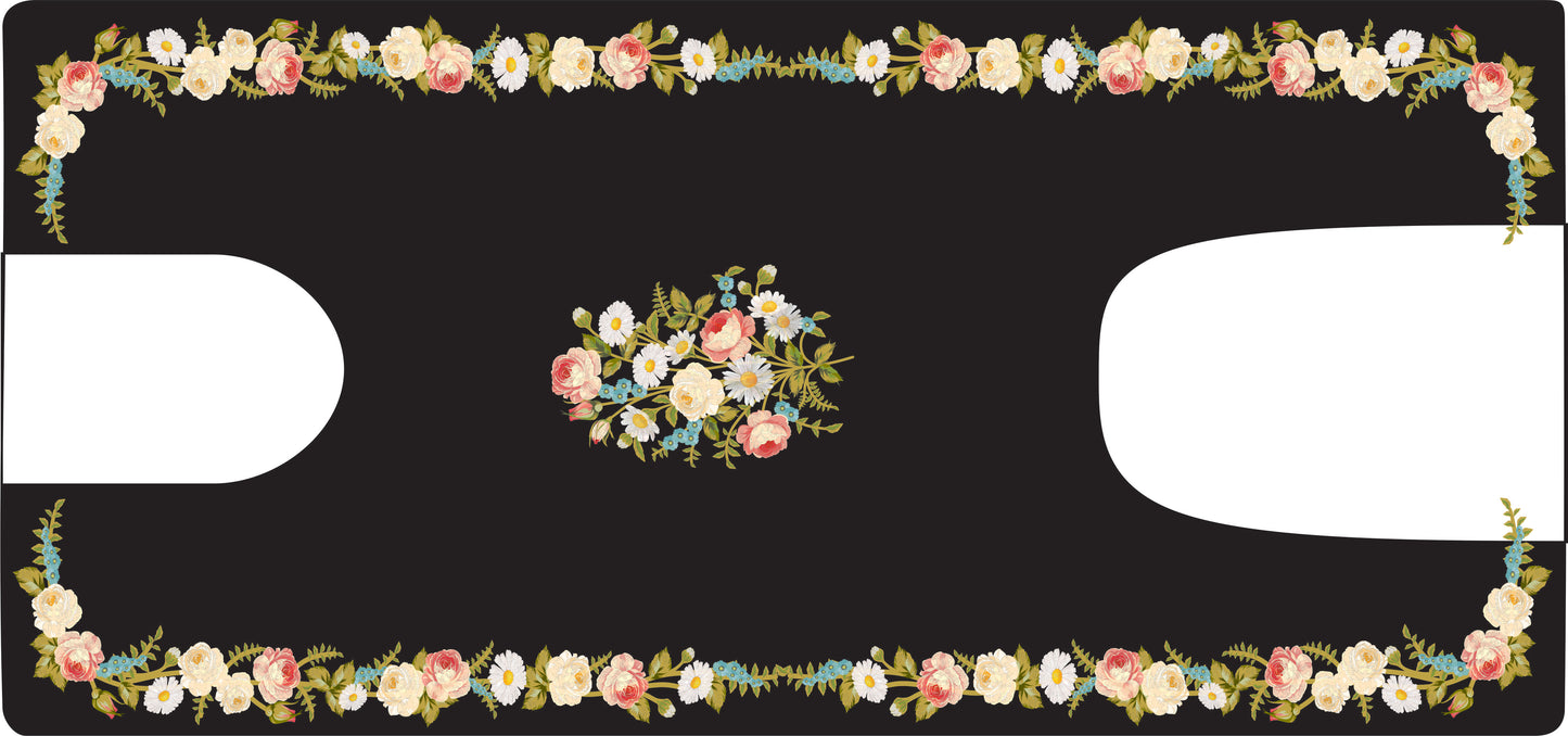 Model 66 "Painted Roses, Daisies and Forget Me Knots" sewing machine waterslide decals