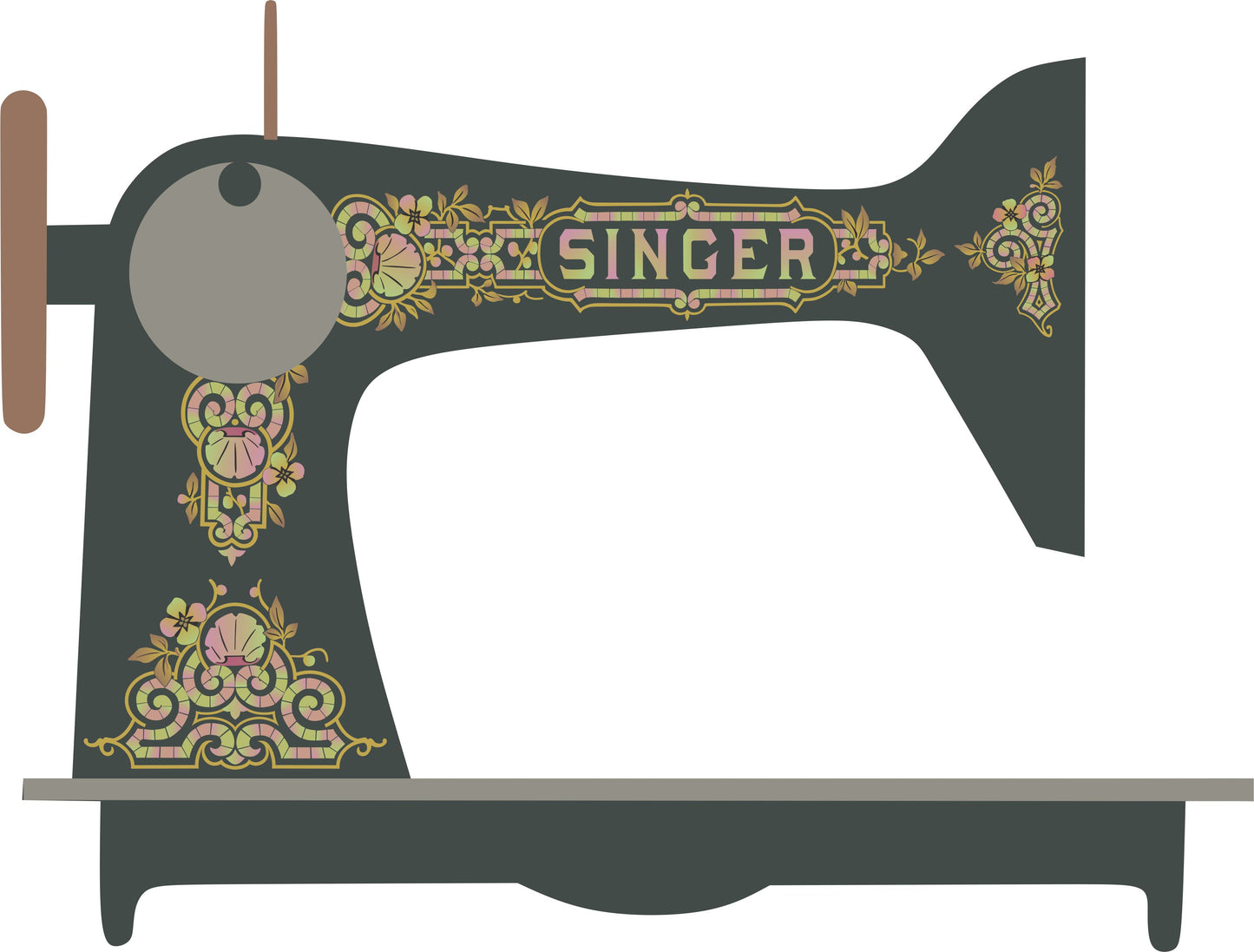 Model 66 'Tiffany' or 'Gingerbread' Sewing Machine Waterslide Decals