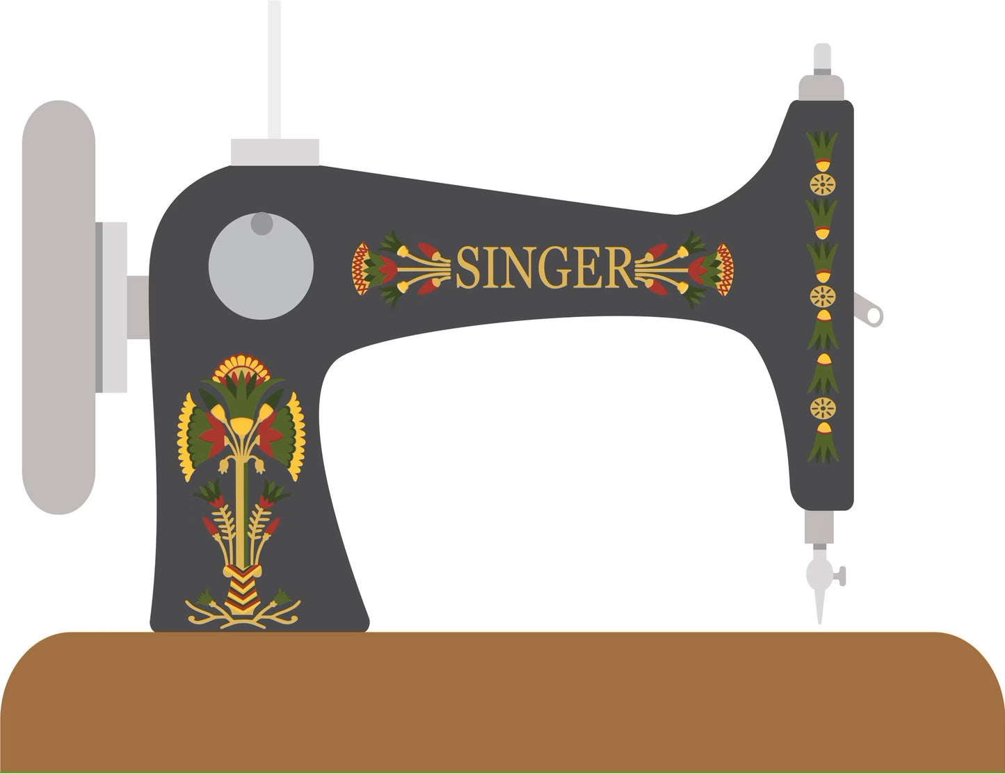 Model 66 "Egyptian Lotus" sewing machine waterslide decals