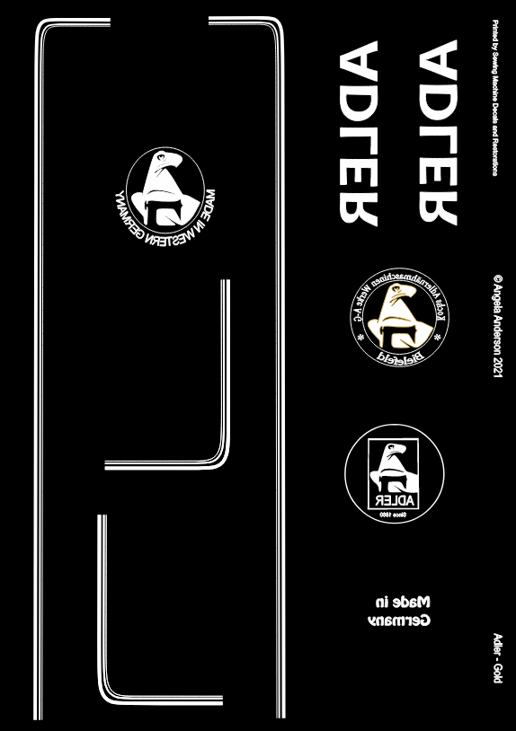 Adler 152 Sewing Machine waterslide decals