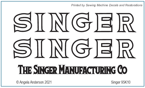 Model 95K Industrial Sewing Machine waterslide decals