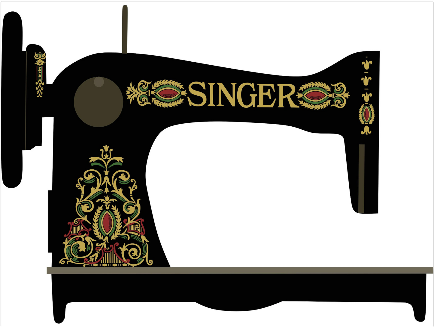 Model 66 "Red Eye" sewing machine waterslide decals