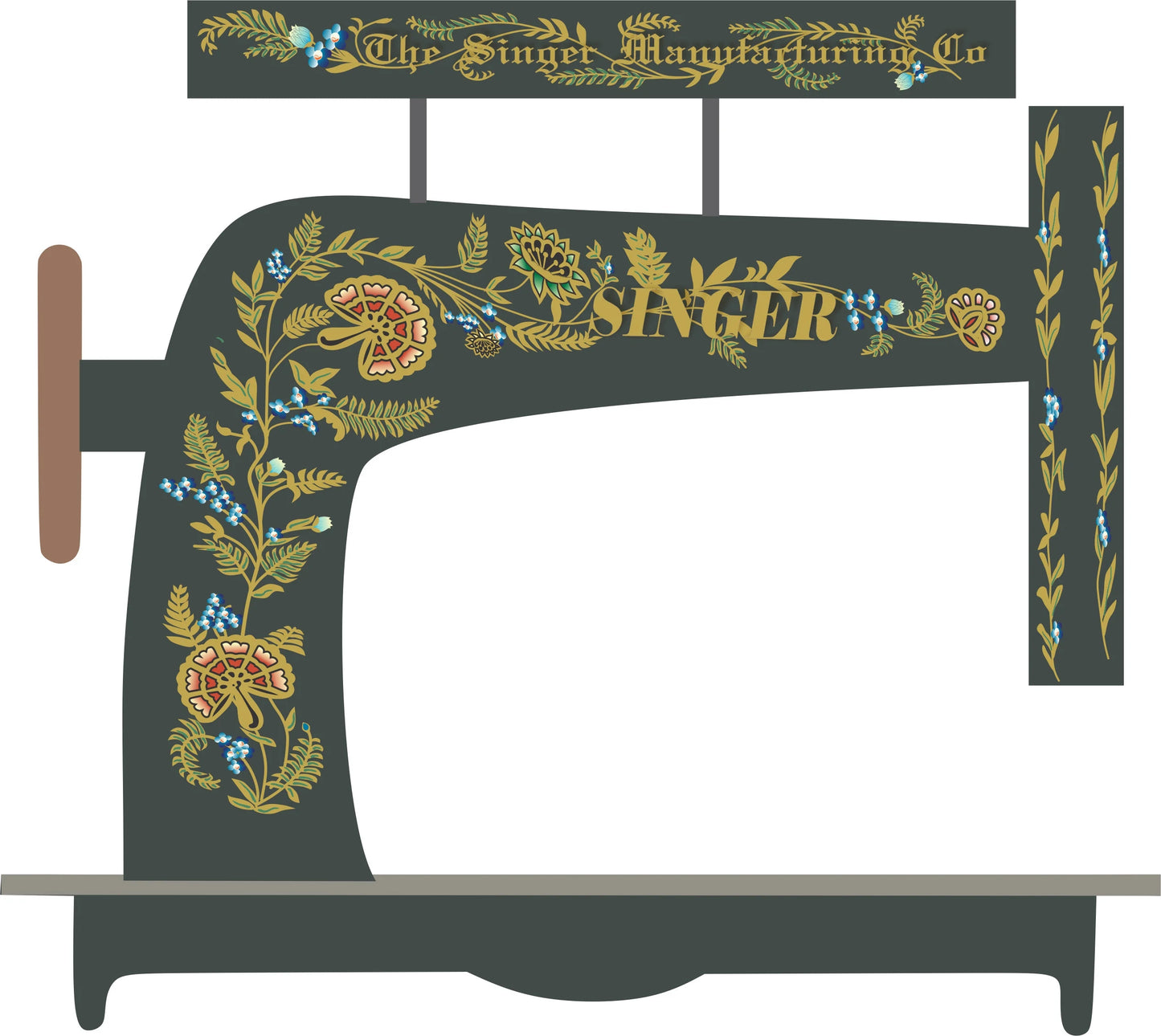 Model Class 12 'Ottoman Carnation' - Sewing Machine waterslide decals