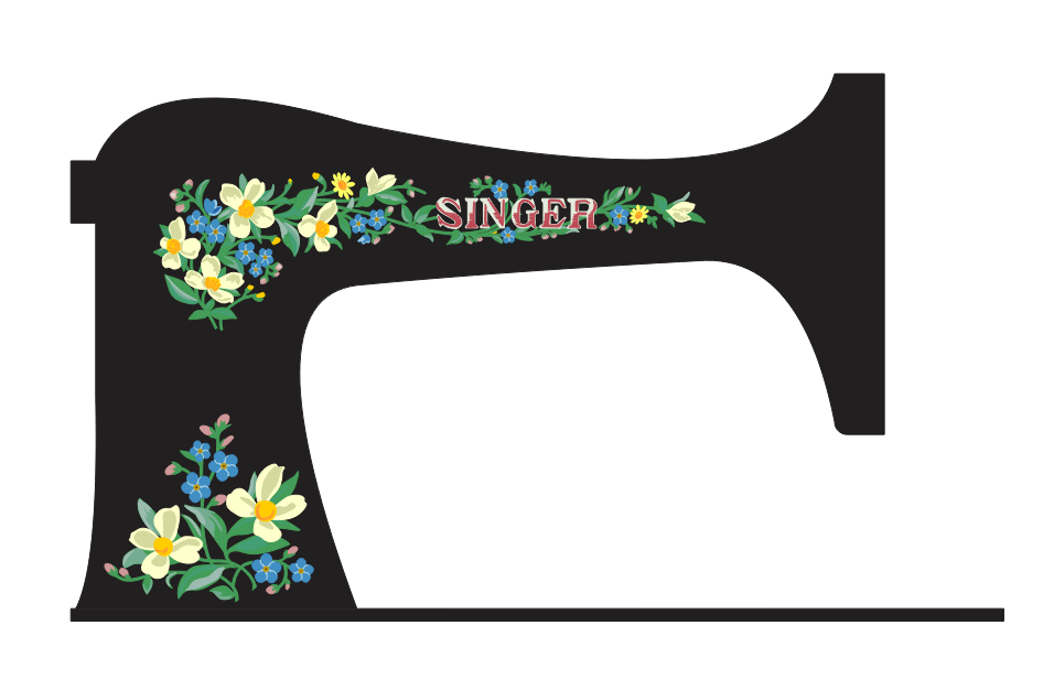 Model 201K 'Dogwood' Sewing Machine Waterslide Decals