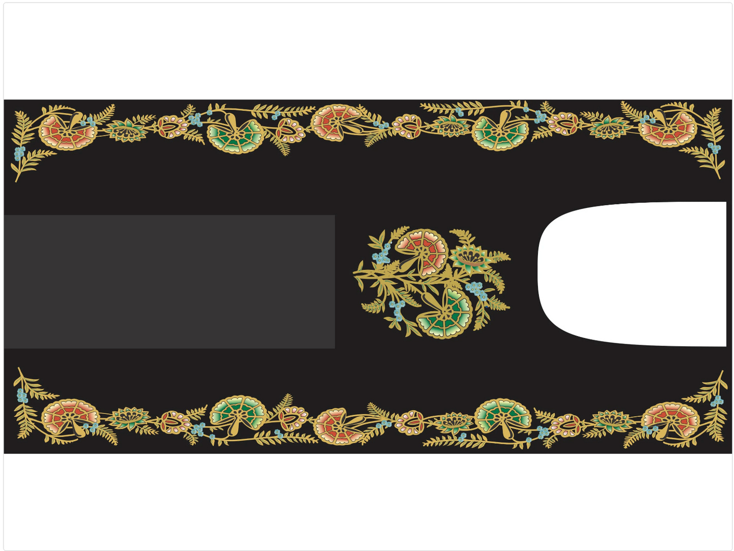 Model 48 'Ottoman Carnation' sewing machine waterslide decals