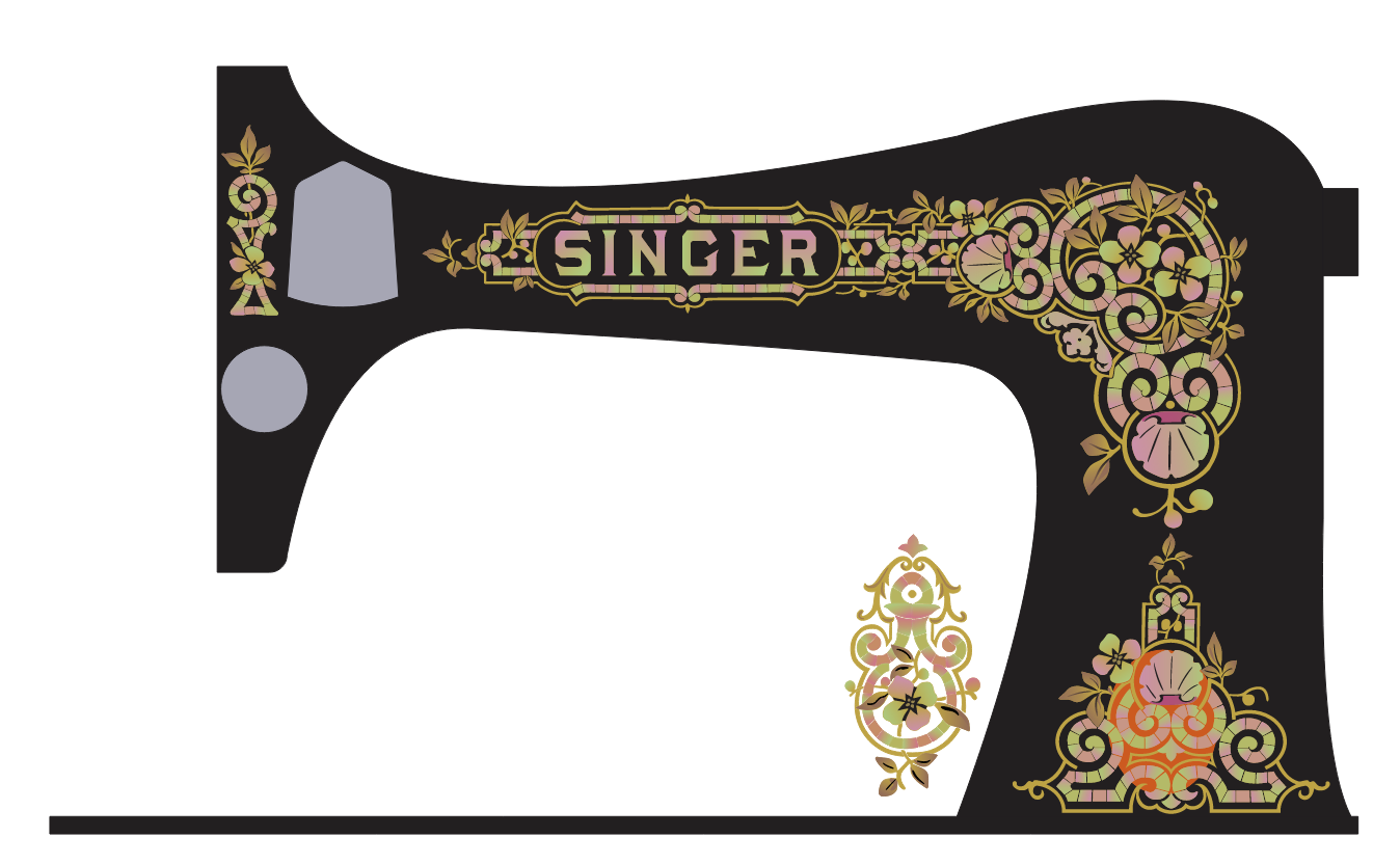 Model 27 or 127K 'Tiffany' or 'Gingerbread' Sewing Machine Waterslide Decals