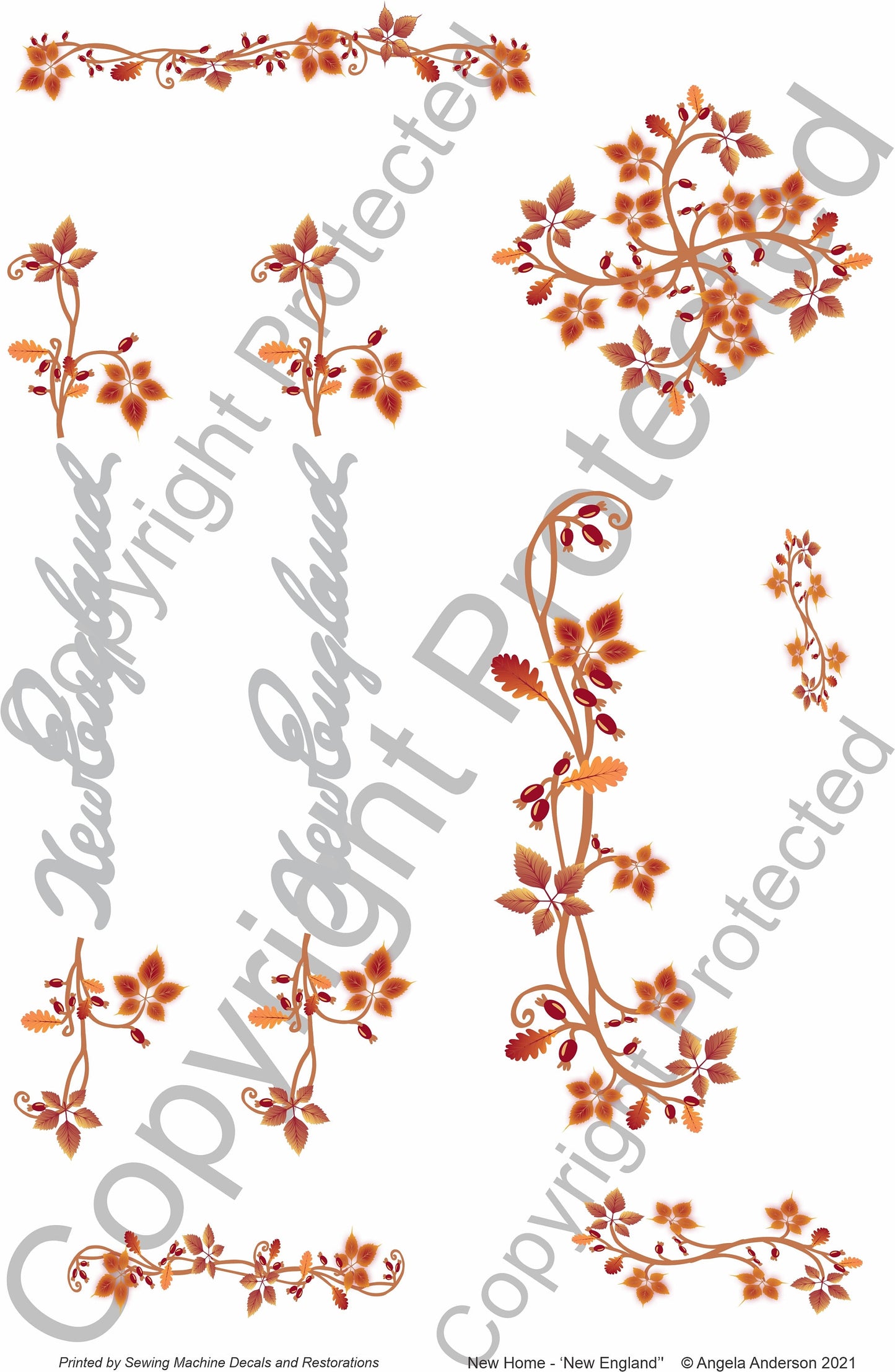 New Home New England sewing machine Decals