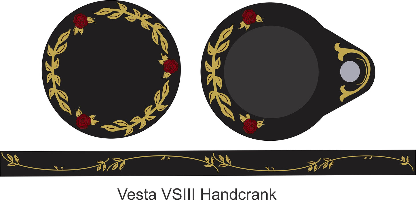 Vesta VSIII - Handcrank Sewing Machine waterslide Decals