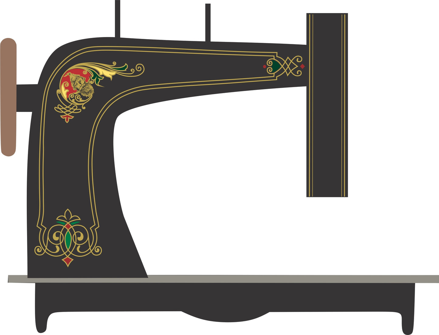 Wertheim 'Griffin' Sewing Machine Company waterslide decals