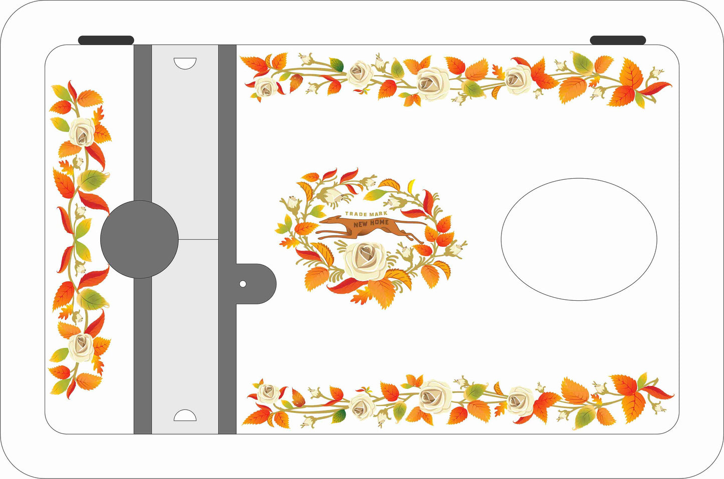 New National Sewing Machine Waterslide Decals (coloured filigree base)