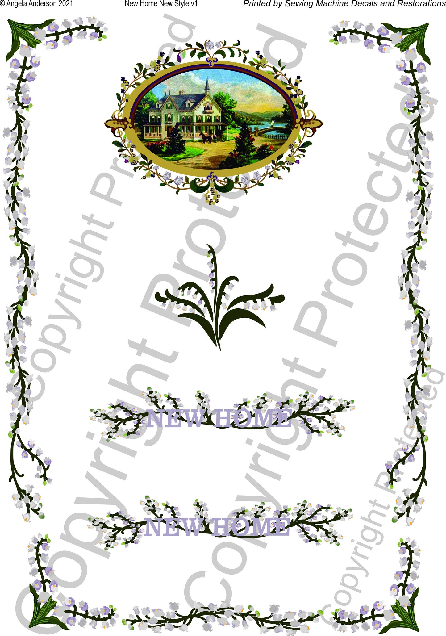 New Home New Style sewing machine Decals