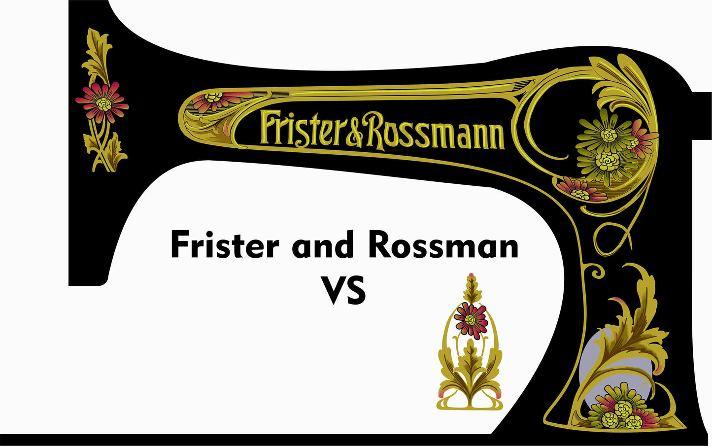 Frister and Rossman VS Sewing Machine Waterslide decals INCLUDES HANDCRANK