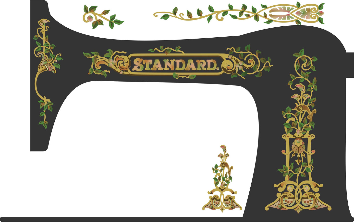 Standard Vibrating Shuttle Sewing Machine Waterslide Decals