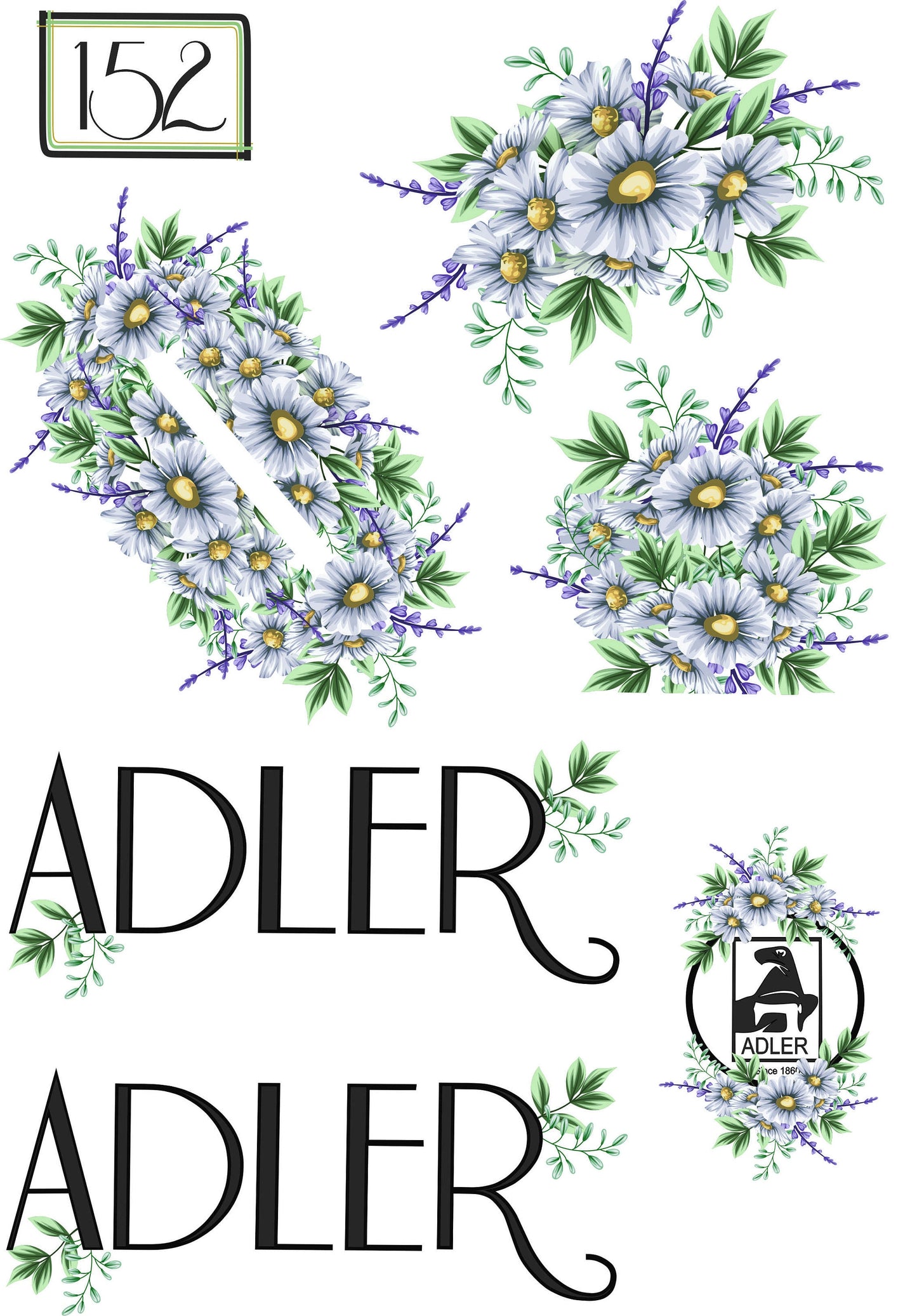 Adler - Custom Decals - Sewing Machine waterslide decals