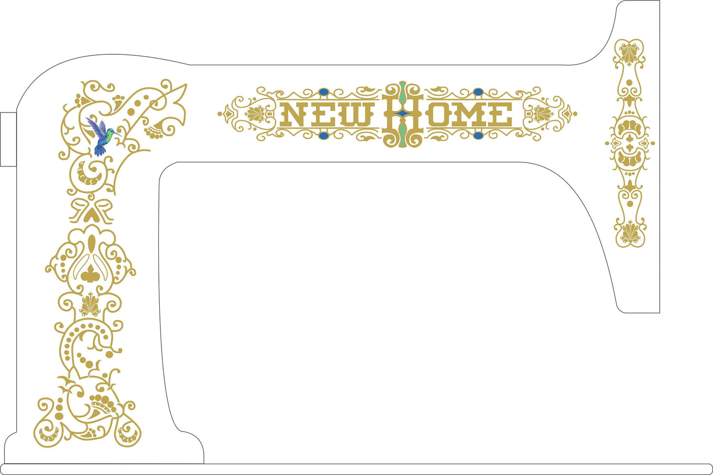 Custom - New Home with Hummingbird Sewing machine Decals