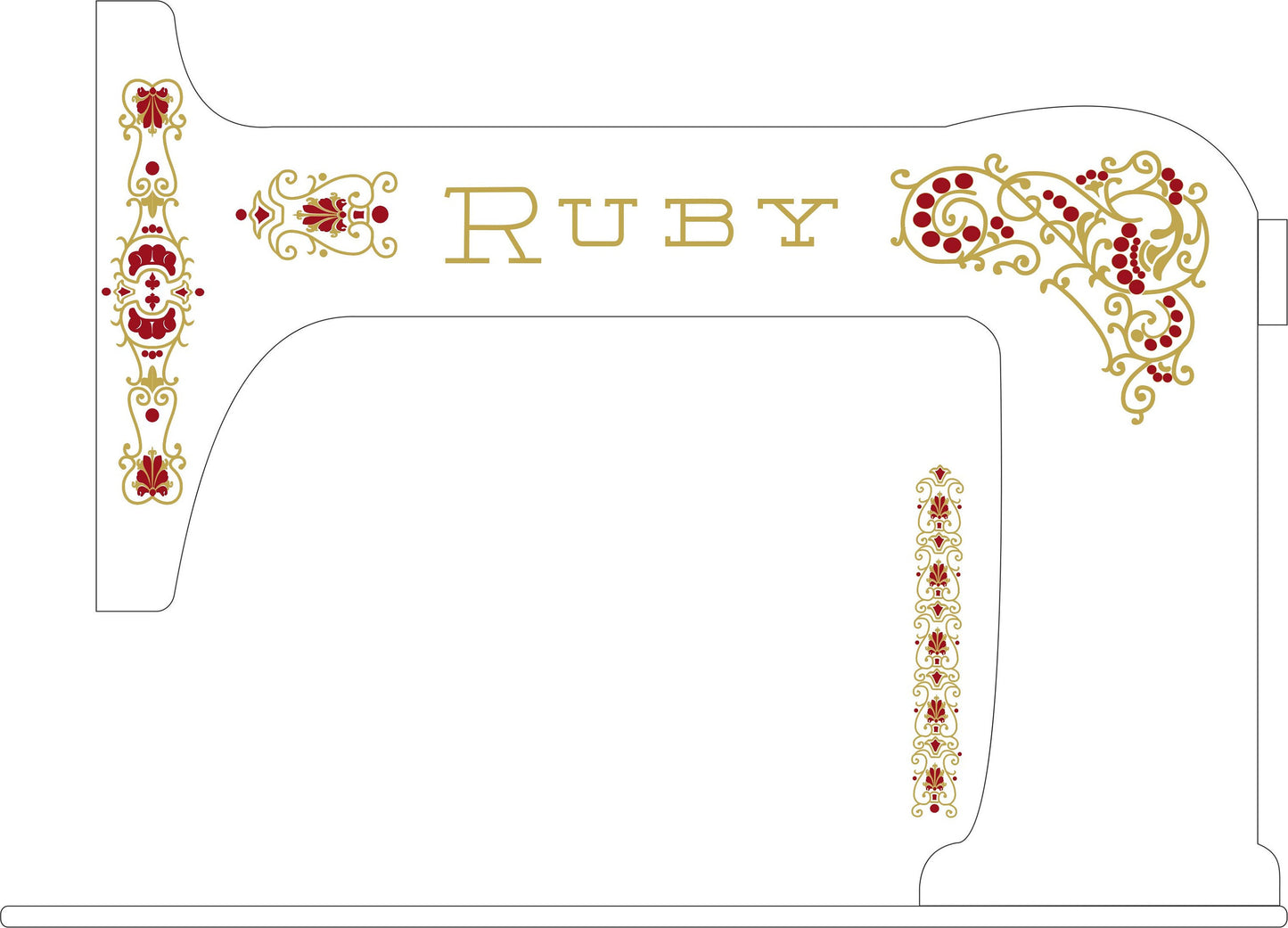 New Home Ruby - R1 sewing machine Decals
