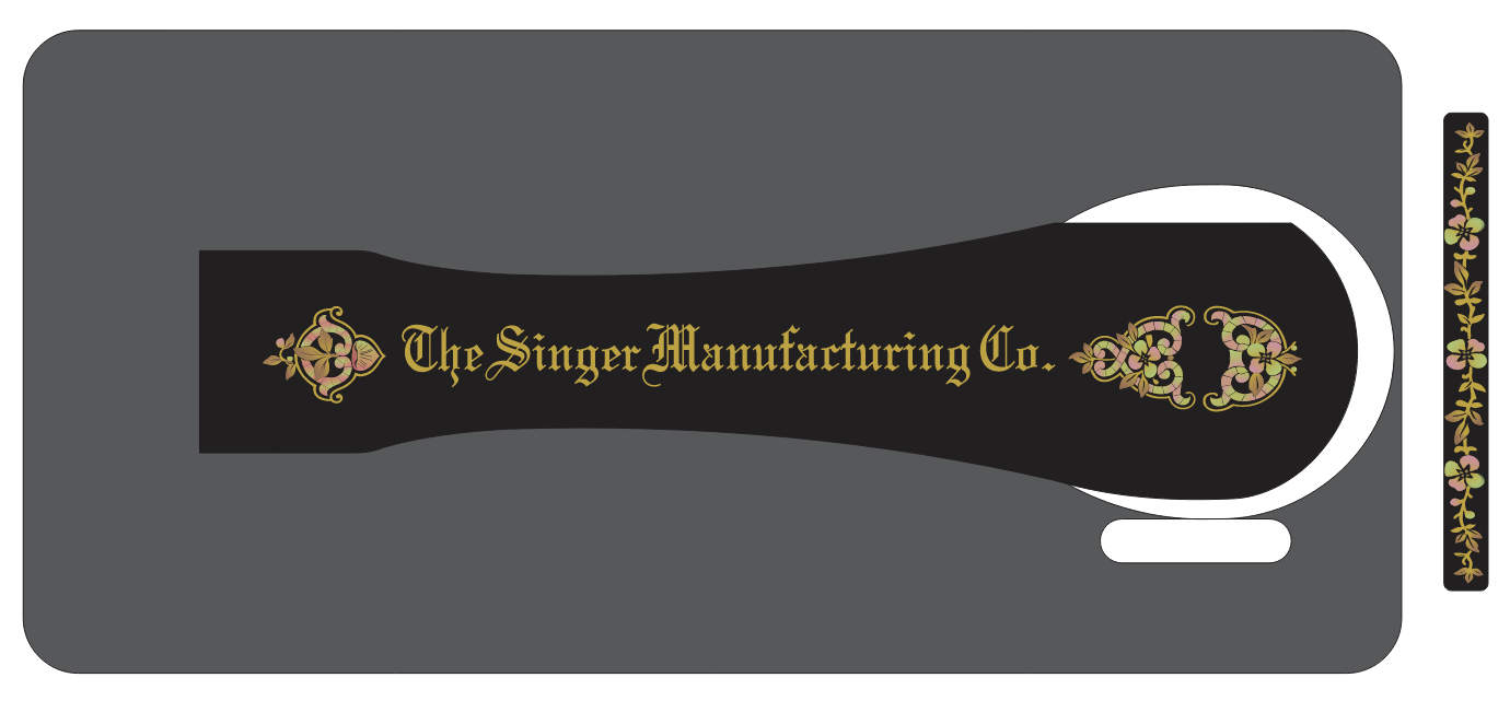 Model 27 or 127K 'Tiffany' or 'Gingerbread' Sewing Machine Waterslide Decals