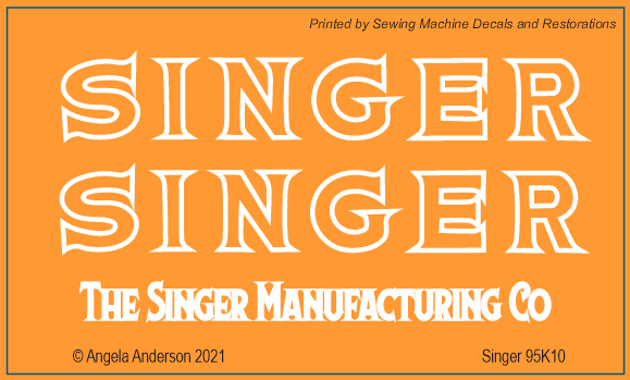 Model 95K Industrial Sewing Machine waterslide decals