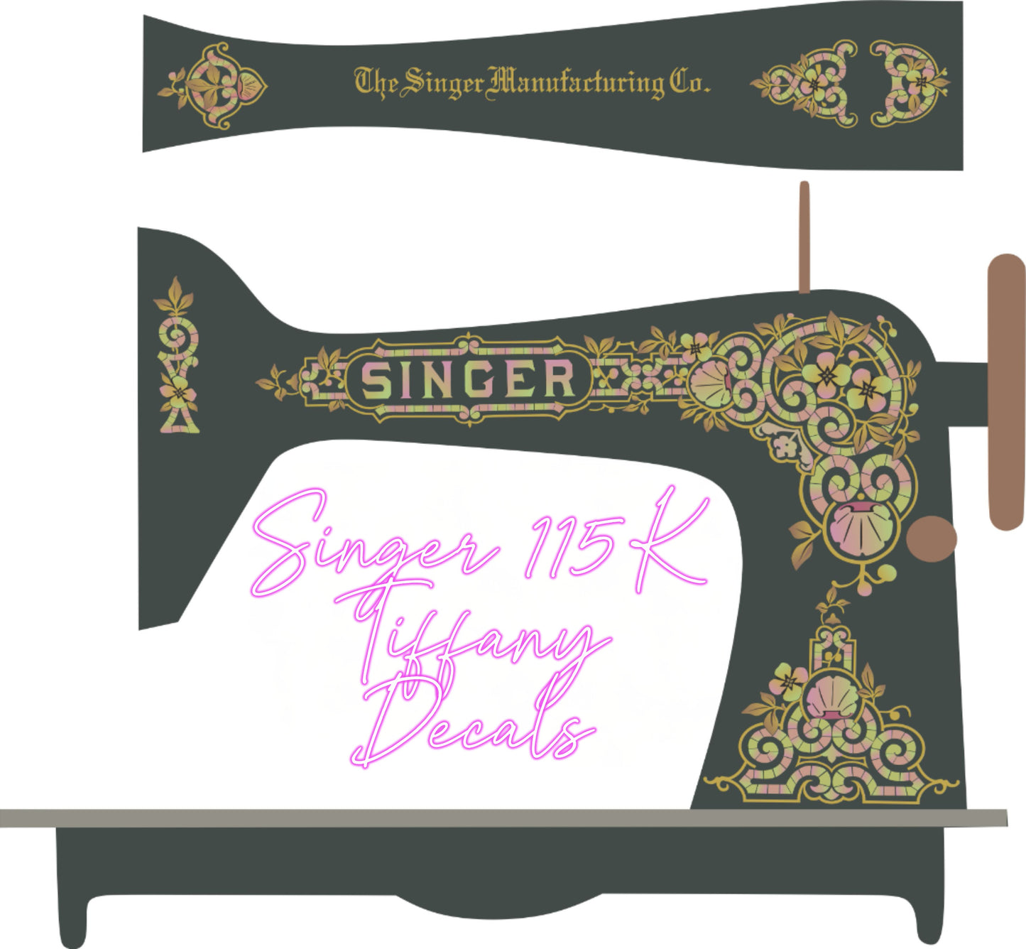 Model 115K "Tiffany" Sewing Machine Waterslide Decals