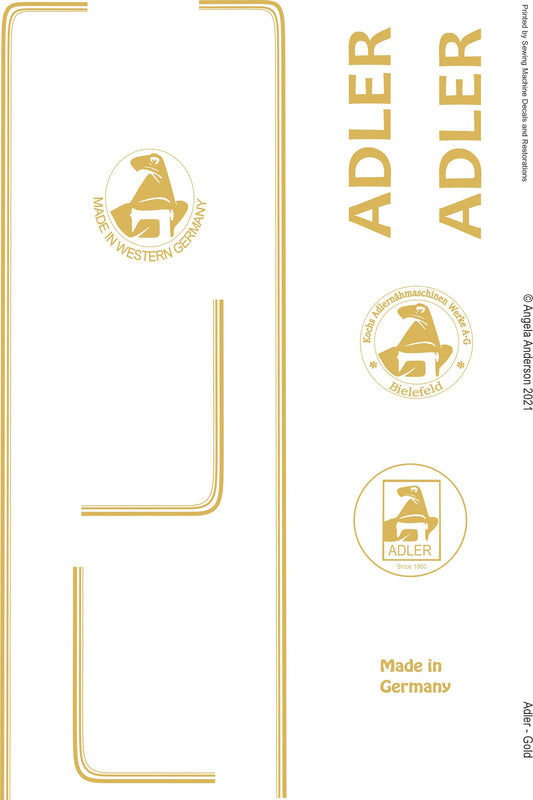 Adler 152 Sewing Machine waterslide decals