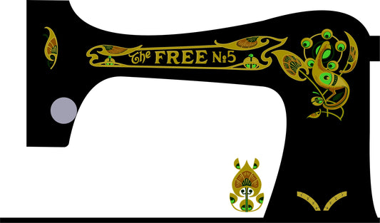 The Free No. 5 Sewing Machine Waterslide Decals