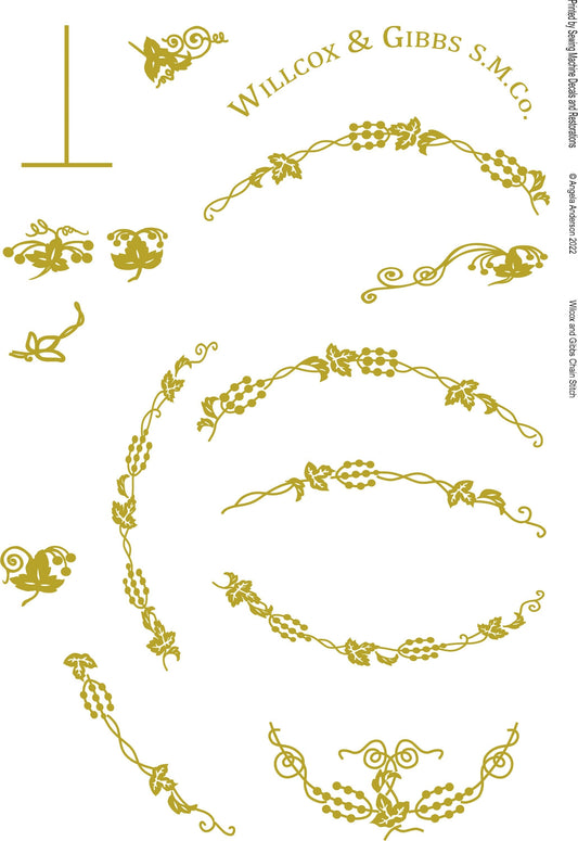 Willcox and Gibbs Sewing Machine Waterslide decals