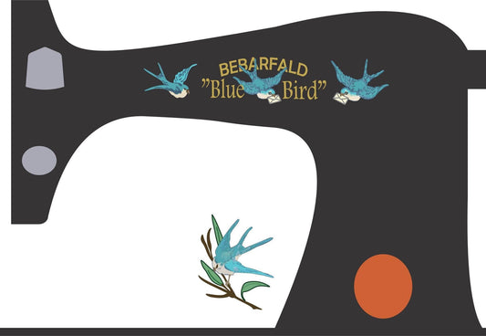 Bebarfald "Blue Bird" - Sewing Machine waterslide Decals